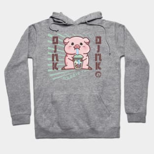 Pig with bubble tea Hoodie